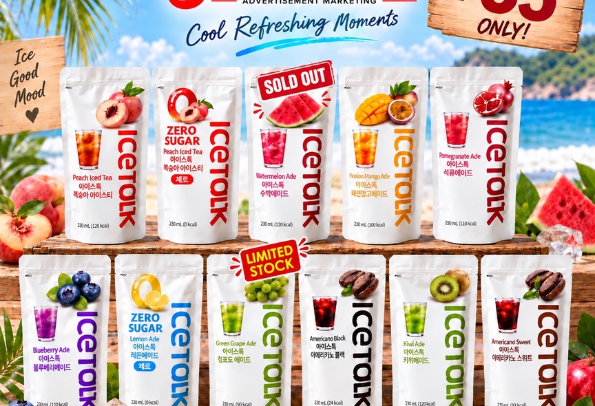 IceTalk multi-flavor promotional board